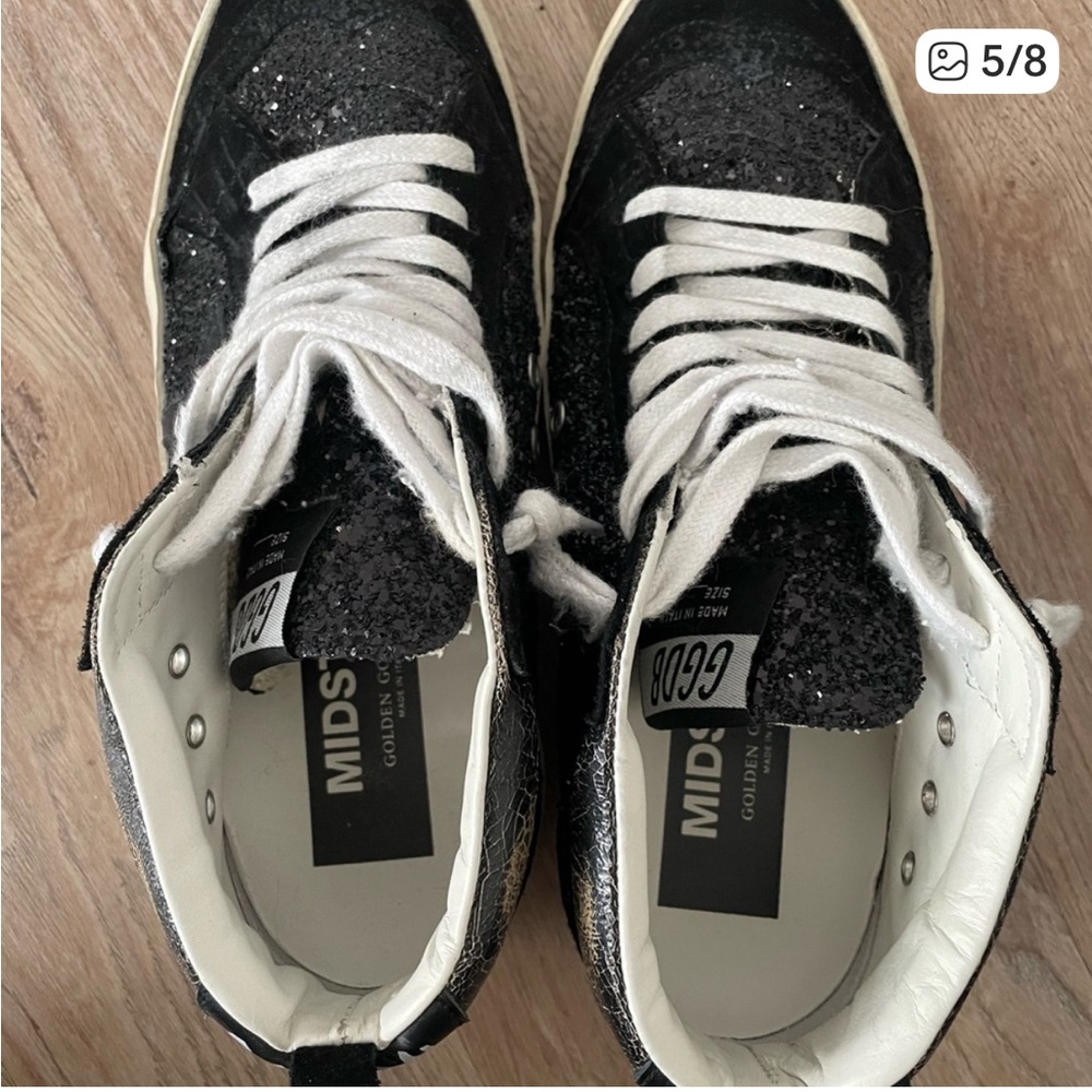 Golden Goose Midstar Sneakers - Black and Cream - Picture 4 of 8